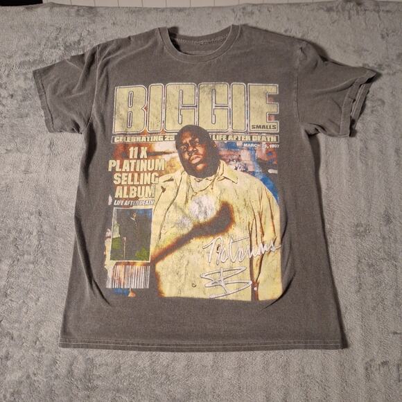 Notorious Other - The Notorious BIG T-Shirt Medium Gray Celebrating 11X Platnium Albums Cotton